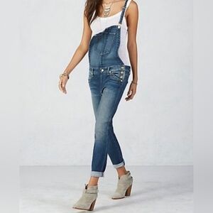 True Religion Women's Blue Denim Overalls